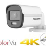 هيكفيجن 4K كاميرا خارجية بدقة 8 ميجا اتش دي مع رؤية ليلية 20 متر ملونة Hikvision 4K ColorVu PoC Fixed Analog Camera, IR 20M, Full-color Day/Night