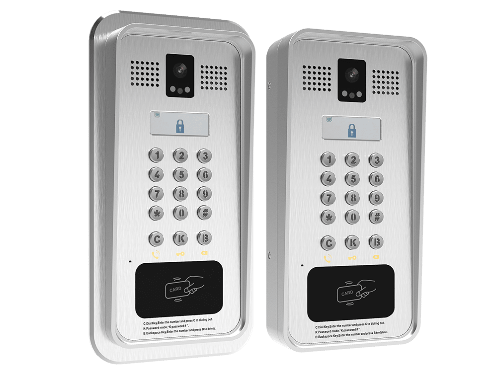 فانفيل i33V/i33VF انتركوم باب خارجي بمكبر صوت مدمج صغير الحجم وسهل التركيب بقدرة 3 وات للاتصال عالي الجودة Fanvil i33V/i33VF IP Video Door Phone Supports DTMF, Local Password and RFID Cards