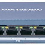 هيكفيجن سويتش 8مدخل جيجا يدعم الكهرباء للاجهزة Hikvision POE Switch, DS‐3E0510P‐E/M, 8 Port 1000 Mbps, 65W