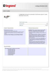 ⁦كرت شبكة داخلي لاجهزة اليو بي اس من لنجراند   LEGRAND 310938 CS101 SNMP COMUNIC CARD⁩ - الصورة ⁦2⁩