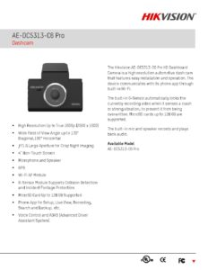 ⁦هيكفيجن داش كام عالي الوضوح واي فاي أسود Hikvision Dash Cam 1080P AE‐DC2015‐B1⁩ - الصورة ⁦3⁩