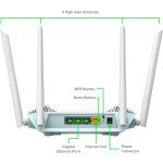 ⁦دي لينك راوتر (ايه اكس 1500) واي فاي 6 ،بتقنية MU-MIMO & OFDMA الجديدة، 3 مداخل جيجابت ,D-Link R15/BNA Wireless AX 1500 Wi-Fi 6 Dual Band Router,MU-MIMO & OFDMA, 3xGigabit LAN ports⁩ - الصورة ⁦5⁩