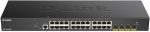 دي لينك سويتش 28 منفذ جيجابت و4 منافذ 10G اس اف بي ،اسود,D-Link DGS-1250-28X 24-Ports 10/100/1000 Mbps + 4 Ports 10G SFP+ Smart Managed Switch