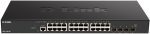 دي لينك سويتش سمارت بـ24منفذ بسرعة 10 جيجابت ،اسود,D-Link DXS-1210-28T 10G Smart Switch with 24-port 10G SFP+ and 4-port 10GBASE-T ports