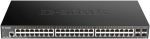 دي لينك سويتش 48 منفذ جيجابت و4 منافذ 10G اس اف بي ،اسود,D-Link DGS-1250-52X 48-Ports 10/100/1000 Mbps + 4 Ports 10G SFP+ Smart Managed Switch