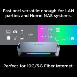 ⁦دي لينك سويتش متعدد بـ5 منافذ بسرعة 2.5GE (10/100/1000/2500Mbps)،و1 منافذ 10GE (10/100/1000/2500/5000/10000Mbps) ،اسود,D-Link DMS-106XT 6-Port Multi-Gigabit Unmanaged Switch⁩ - الصورة ⁦5⁩