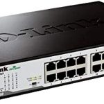 دي لينك سويتش 16 منفذ جيجابت،اسود,D-Link DGS-1016D/B 16-Port 10/100/1000Base-T Unmanaged Green Desktop Gigabit Switch