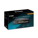 ⁦دي لينك سويتش بـ8 منافذ بسرعة جيجابت ،و4 منافذ POE،اسود,D-Link DGS-1008P 8-Port 10/100/1000Base-T Unmanaged Switch with 4 PoE , 52W PoE Power budget⁩ - الصورة ⁦2⁩
