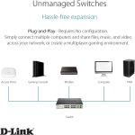 ⁦دي لينك سويتش POE  بـ16منفذ بسرعة (10/100Mbps)  ،و2 منافذ( 10/100/1000Bae-T/SFP)،اسود,D-Link DES-1018MP 16-Ports 10/100Mbps PoE + 2 10/100/1000Bae-T/SFP Combo Ports Unmanaged Switch⁩ - الصورة ⁦2⁩