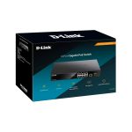 ⁦دي لينك سويتش POE بـ8 منافذ بسرعة جيجابت،اسود,D-Link DGS-1010MP 8-port 10/100/1000Base-T Unmanaged PoE Switch ,125W PoE Power budget⁩ - الصورة ⁦3⁩