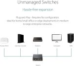 ⁦دي لينك سويتش 5 منفذ POE جيجابت،اسود,D-Link DGS-105/B 24 Port 10/100/1000Base-T unmanaged gigabit switch⁩ - الصورة ⁦5⁩