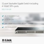 ⁦دي لينك سويتش سمارت برو 48 منفذ جيجابت ،و4 منافذ 10G اس اف بي ،اسود,D-Link DGS-1510-52X 48-Ports 10/100/1000Mbps + 4 10G SFP+ ports SmartPro Switch⁩ - الصورة ⁦3⁩