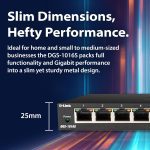 ⁦دي لينك سويتش 16 منفذ جيجابت،اسود,D-Link DGS-1016S/E 16-Port Gigabit Desktop Switch ⁩ - الصورة ⁦4⁩