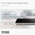 ⁦دي لينك سويتش 48 منفذ جيجابت و4 منافذ جيجابت اس اف بي ،اسود,D-Link DGS-1210-52 48-Port 10/100/1000Base-Twith 4  Combo 1000BaseT/SFP ports Smart Switch⁩ - الصورة ⁦2⁩