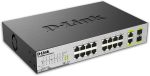 دي لينك سويتش POE  بـ16منفذ بسرعة (10/100Mbps)  ،و2 منافذ( 10/100/1000Bae-T/SFP)،اسود,D-Link DES-1018MP 16-Ports 10/100Mbps PoE + 2 10/100/1000Bae-T/SFP Combo Ports Unmanaged Switch