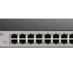 دي لينك سويتش POE بـ24 منافذ بسرعة جيجابت،اسود,D-Link DGS-F1024P 24-port Gigabit Unmanaged PoE Switch with 2 SFP Ports