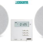 DM837BWall Mount Bluetooth Receiver Volume Controller, in Wall Stereo Audio Amplifier, Touch Screen for USB with 2 Ceiling Speaker  أمبلیفاير صوت رقمي مع 10×2 سماعة صوت سقفية ماركة DSPPA , نقاوة عالیة