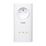 ⁦دي لينك عبارة عن محول يستخدم في توسيع الشبكة داخل البيت، ابيض, D-Link DHP-P307AV/B 200Mbps Power Line Adapter with power pass through⁩ - الصورة ⁦2⁩