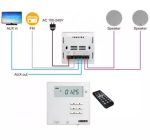 ⁦DM837BWall Mount Bluetooth Receiver Volume Controller, in Wall Stereo Audio Amplifier, Touch Screen for USB with 2 Ceiling Speaker  أمبلیفاير صوت رقمي مع 10×2 سماعة صوت سقفية ماركة DSPPA , نقاوة عالیة⁩ - الصورة ⁦3⁩