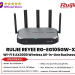 روجي راوتر (ايه اكس 3000) واي فاي 6 ، 5 مداخل جيجابت ,RG-EG105GW-X Reyee AX3000 Dual Band enterprise-grade Wi-Fi 6 router