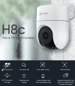 ⁦ايزفيز كاميرا خارجية تعمل بالشريحة 4جي تتحرك في جميع الاتجاهات   EZVIZ CS-H8C 4G 2K/3MP Camera Outdoor Color PTZ⁩ - الصورة ⁦3⁩