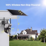 ⁦هايفيجين كاميرا مراقبة شمسية ذكية 5MP رؤية ليلية صوت ثنائي وتغطية 360 Hivision HV-PA6 Solar Camera Outdoor Color⁩ - الصورة ⁦3⁩